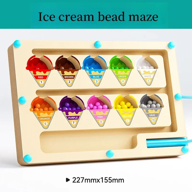 Magnetic digital bead magnetic maze toy for children's puzzle practice.
