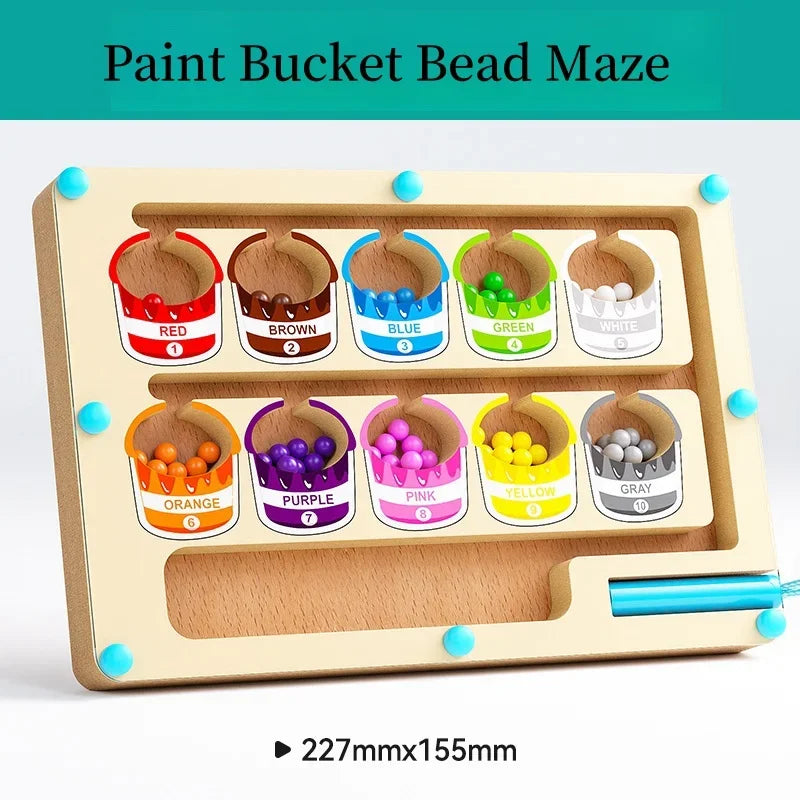 Magnetic digital bead magnetic maze toy for children's puzzle practice.
