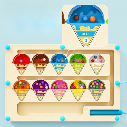 Magnetic digital bead magnetic maze toy for children's puzzle practice.