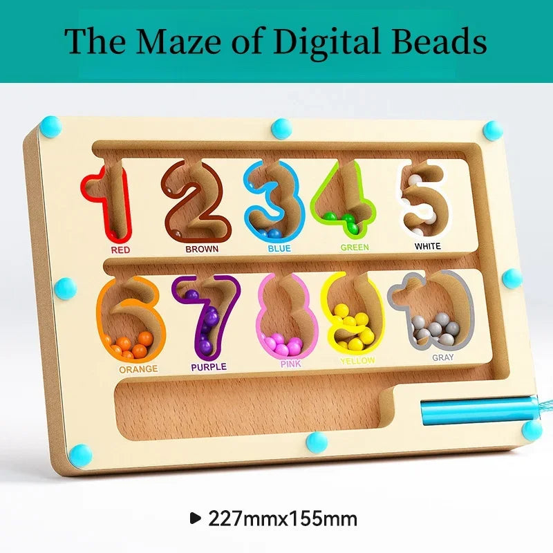 Magnetic digital bead magnetic maze toy for children's puzzle practice.