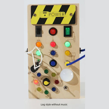 Wooden Children's Sensory Training Toys, Montessori Busy Board, LED Lights/Switch Control, Early Learning Educational, Baby Gift